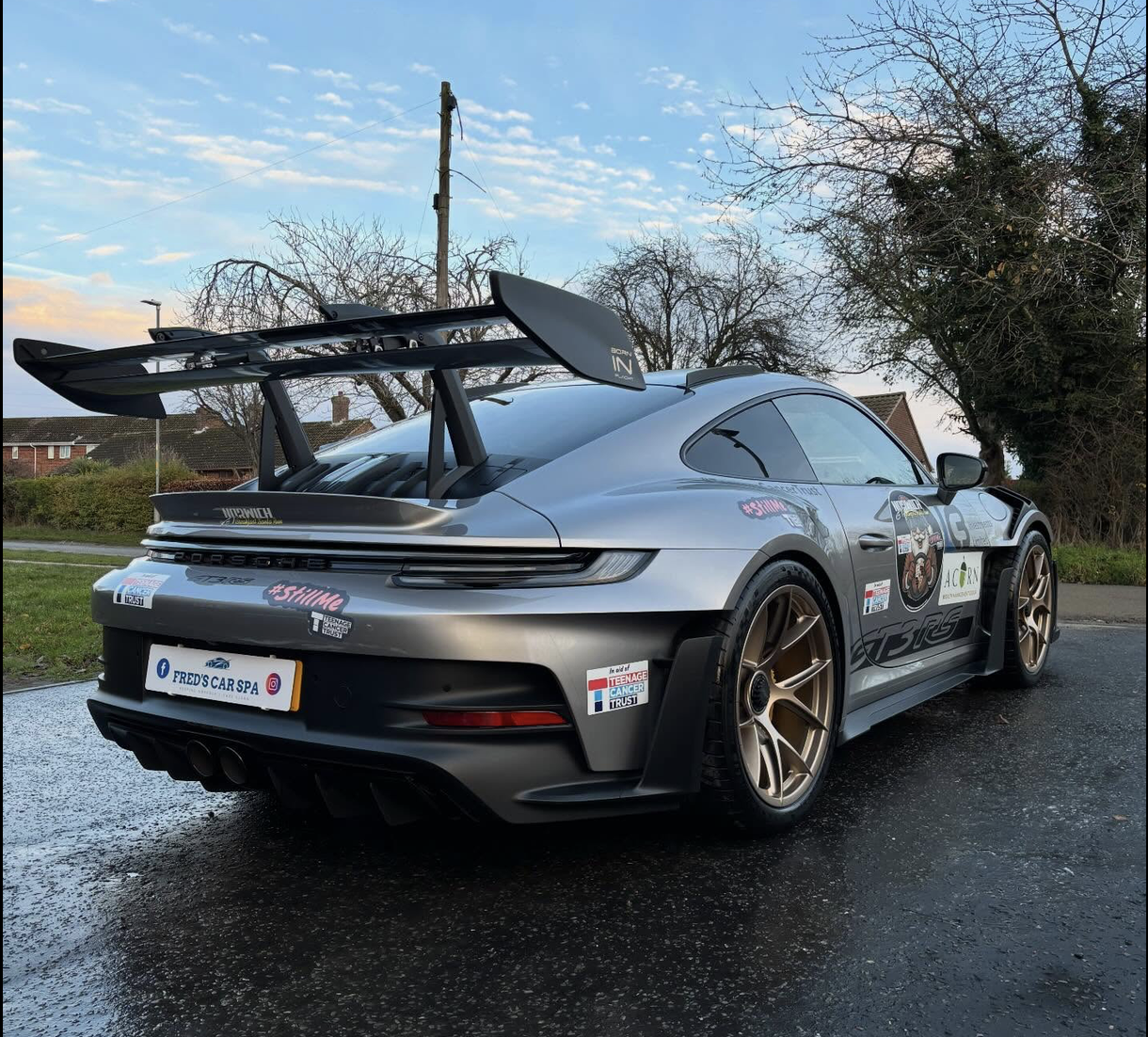 Porsche 911 GT3 RS grey exterior detail by Fred's Car Spa