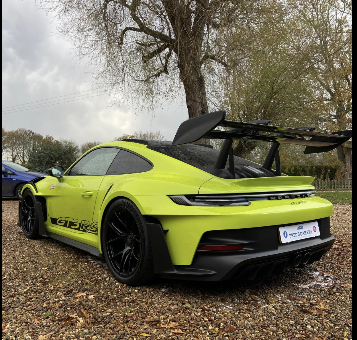 Porsche 911 GT3 RS Acid Yellow exterior detail by Fred's Car Spa